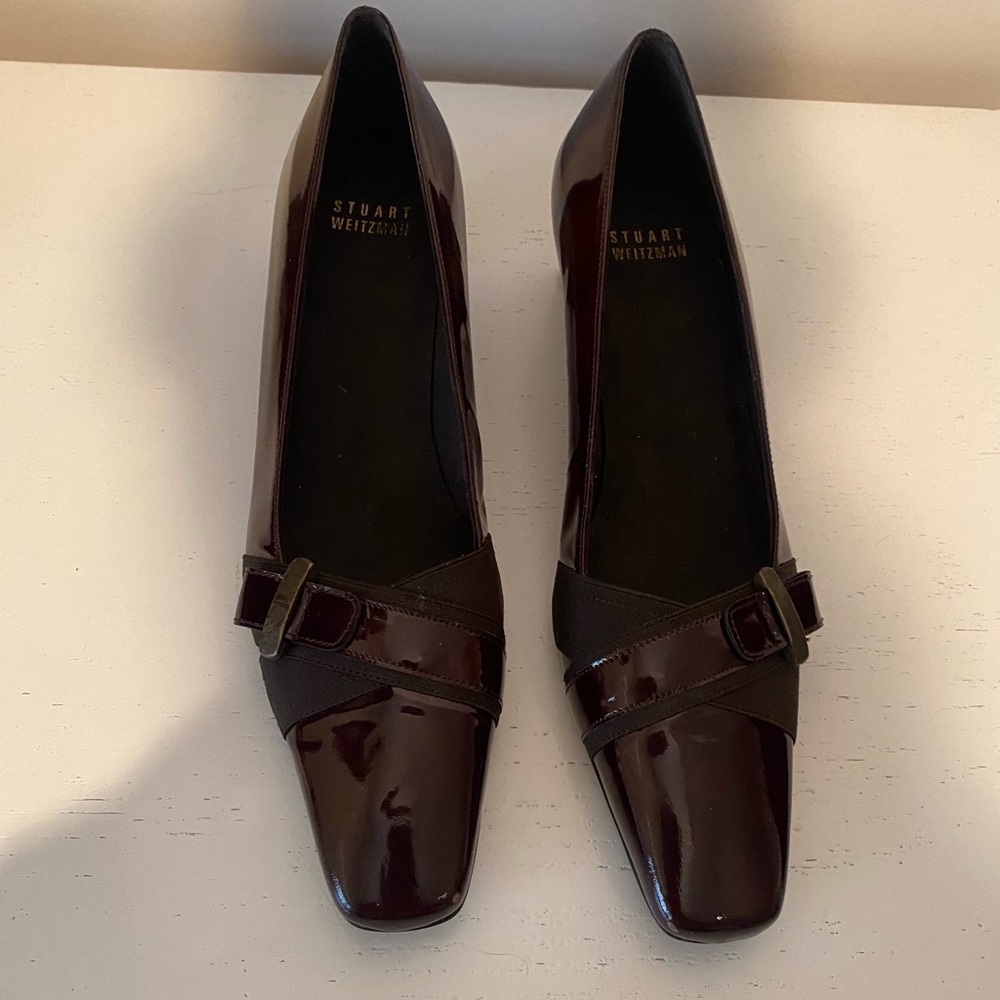 Stuart Weitzman Brown Patent Leather Heels Size 8